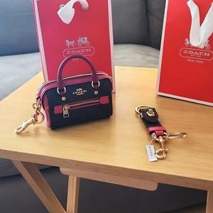 Coach purse charm and key fob
